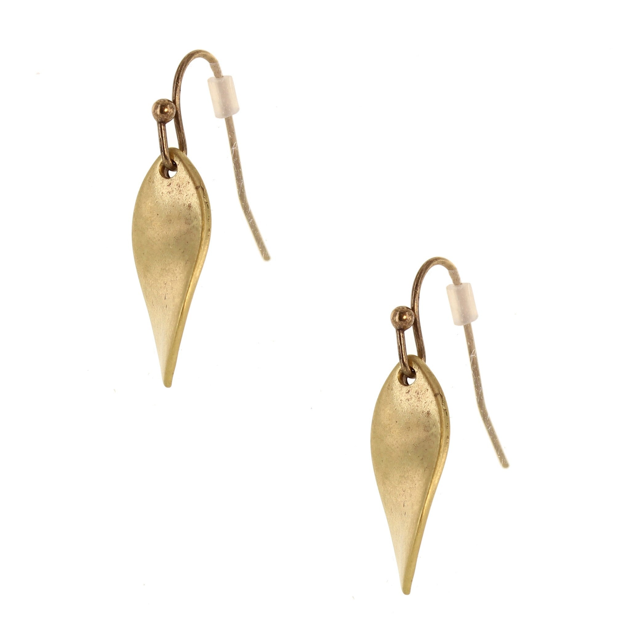 Sparkling Sage - Simple Curved Shape Drop Earrings