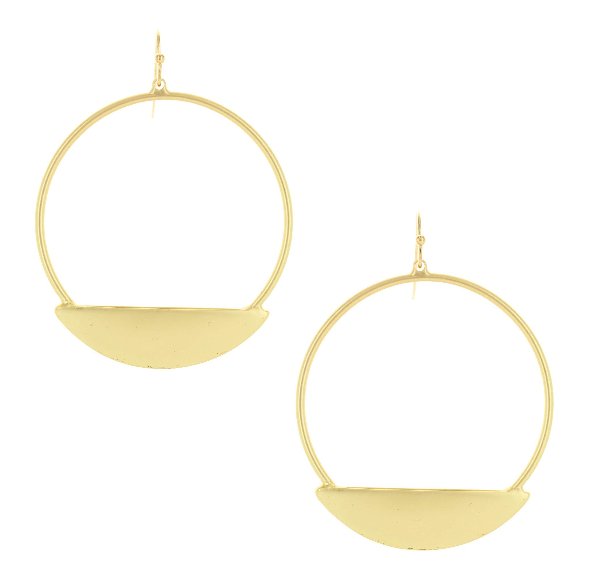 Sparkling Sage - Detailed Hoop and Half Circle Drop Earrings