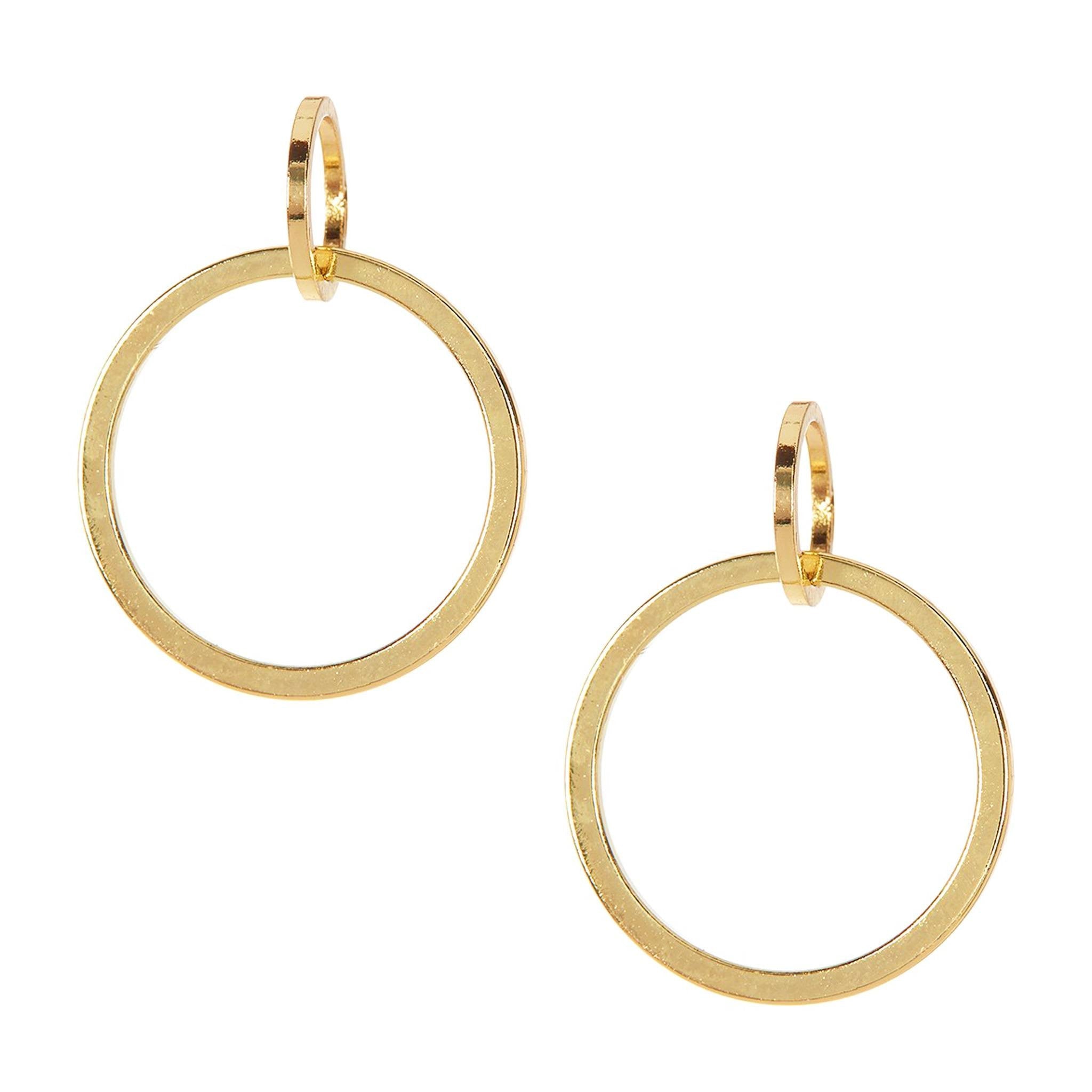 Sparkling Sage - Overlapping Double Circle Drop Earrings