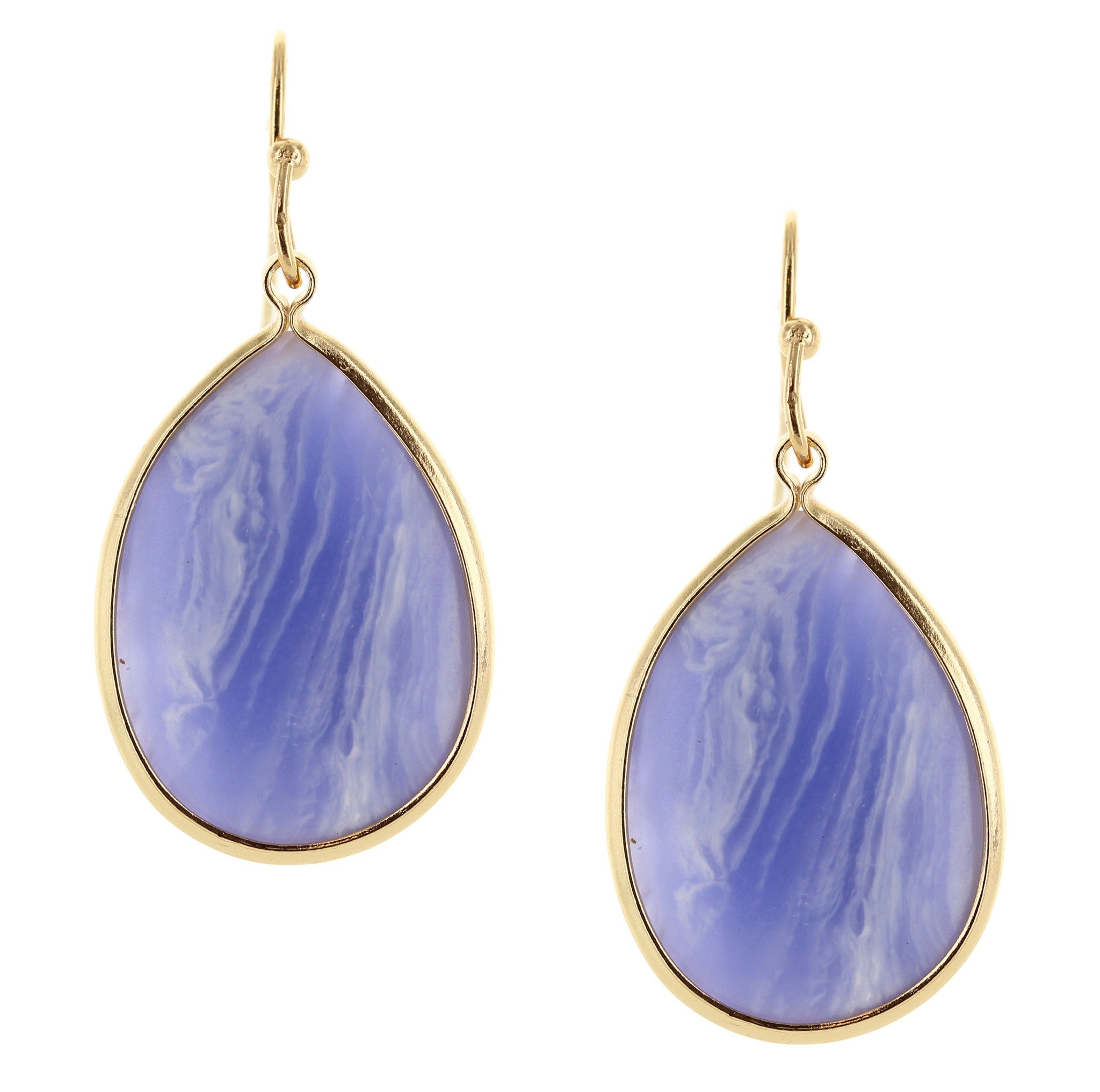 Sparkling Sage - Detailed Teardrop Stone Earrings