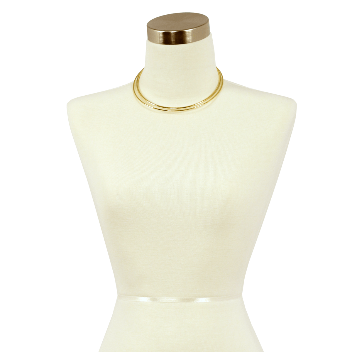 Sparkling Sage - Double Layer Metal Collar Necklace