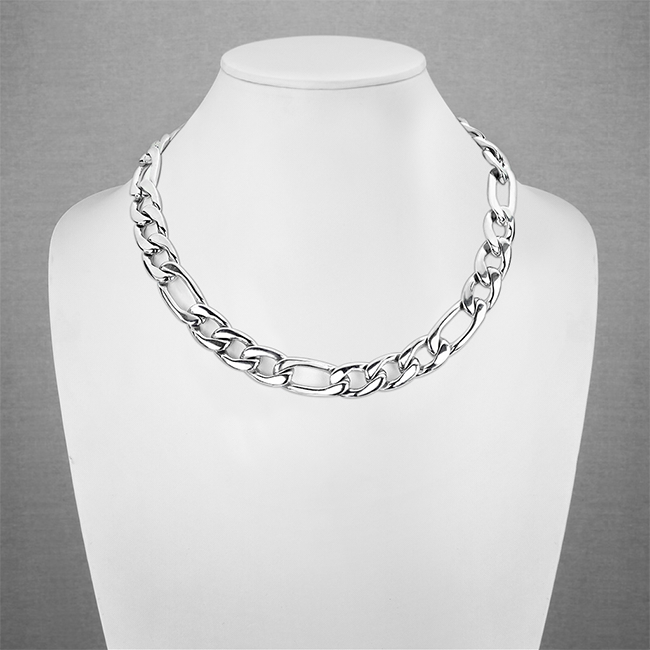Zeus Chain Necklace - Stainless Steel Small and Large Link Chain Necklace with Lobster Clasp