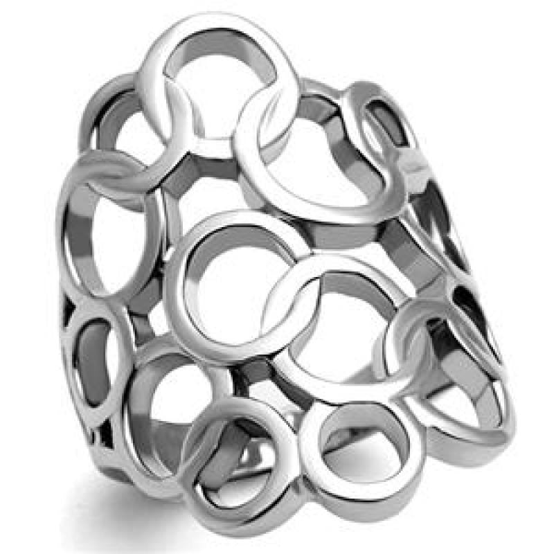 Bubbles – FINAL SALE Multiple interlocking circle design stainless steel cocktail ring