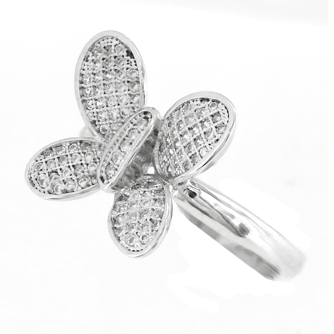 Settled Sparkle - FINAL SALE CZ Butterfly Ring
