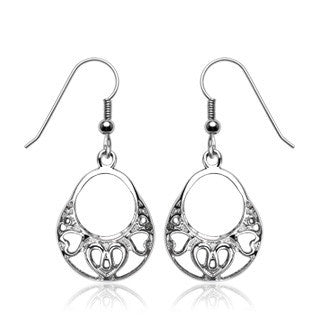 Vintage Hearts - Tri Hearts French Wire Stainless Steel Wonderfully Designed Earrings