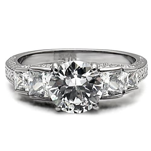 Lovable - Quality Craftsmanship Engagement Ring with Round Cut Cubic Zirconia Center Stone