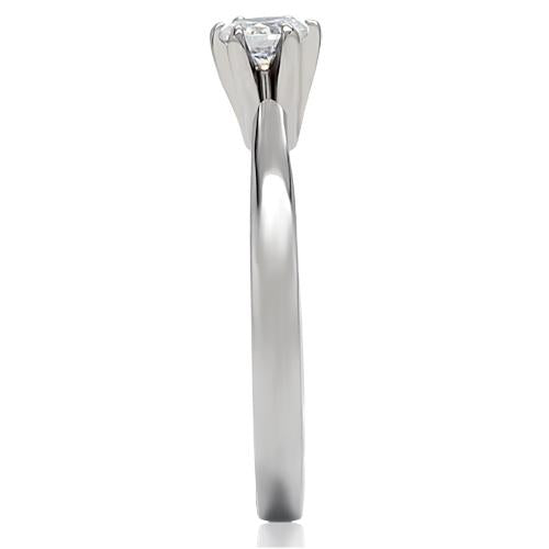 One and Only - Stainless Steel Clear Solitaire CZ Ring