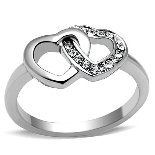 You And I - Stainless Steel Women's Intertwined Hearts Ring