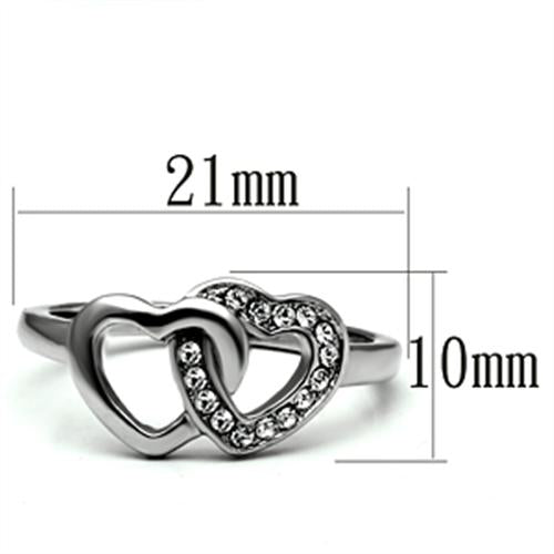 You And I - Stainless Steel Women's Intertwined Hearts Ring